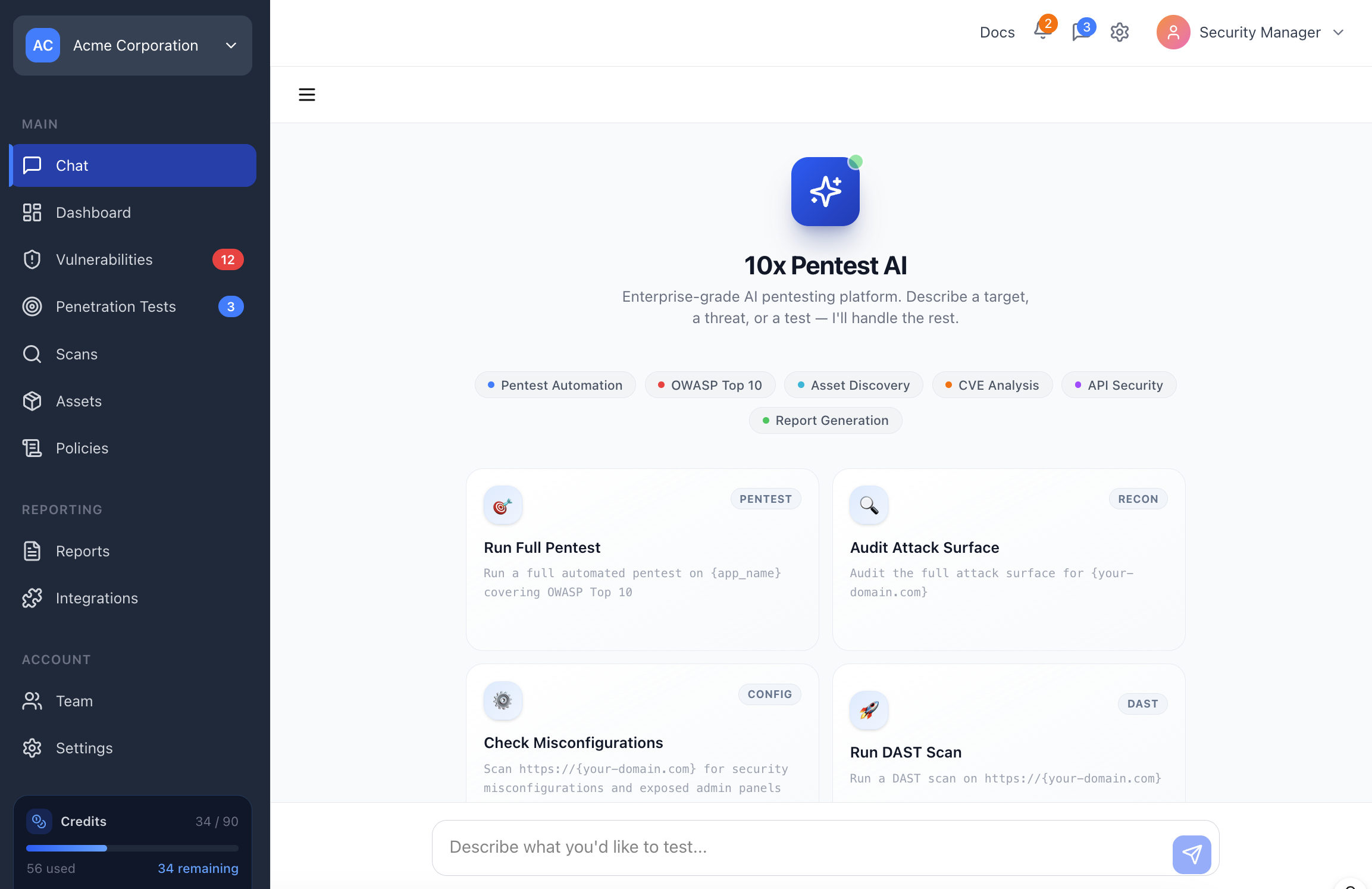 10x Pentest AI — interactive product demo preview